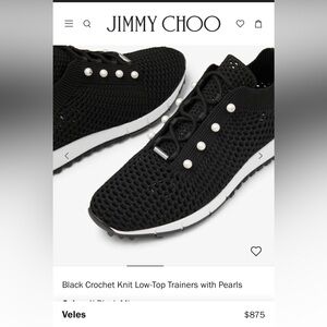 NEW! Jimmy Choos Veles Knit Pearly Lace Up Sneakers-38